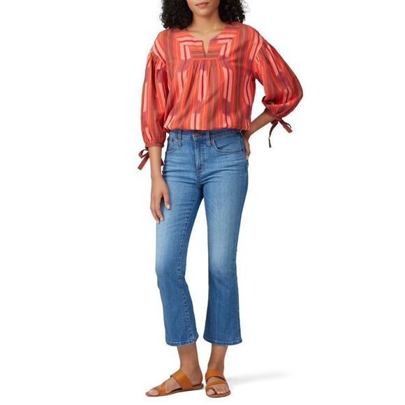 NEW Madewell | Ikat Peasant Tie-Sleeve Popover 100% Cotton Blouse, Size XXS - Picture 5 of 14